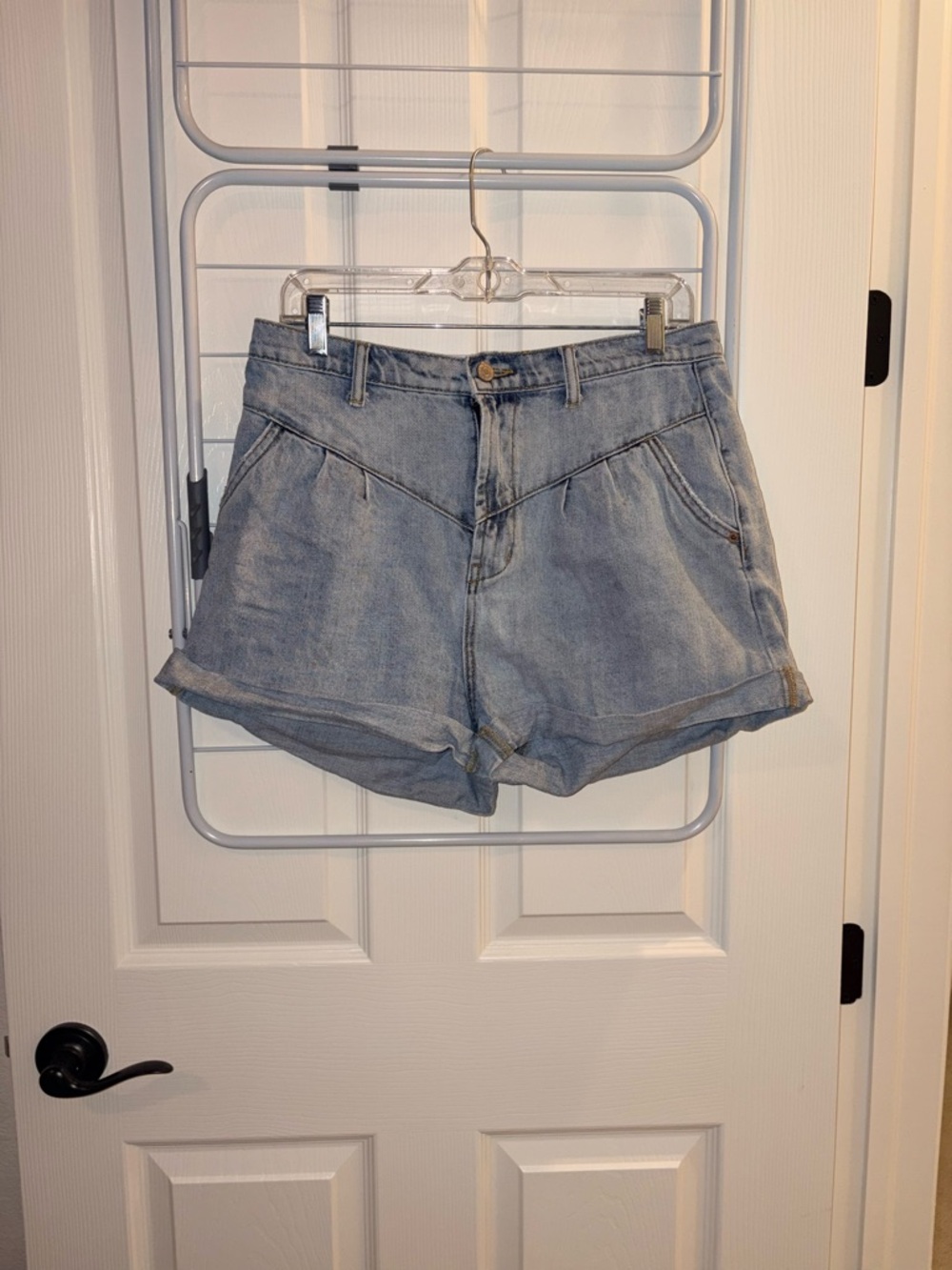 BDG Light Wash High-Rise Denim Shorts